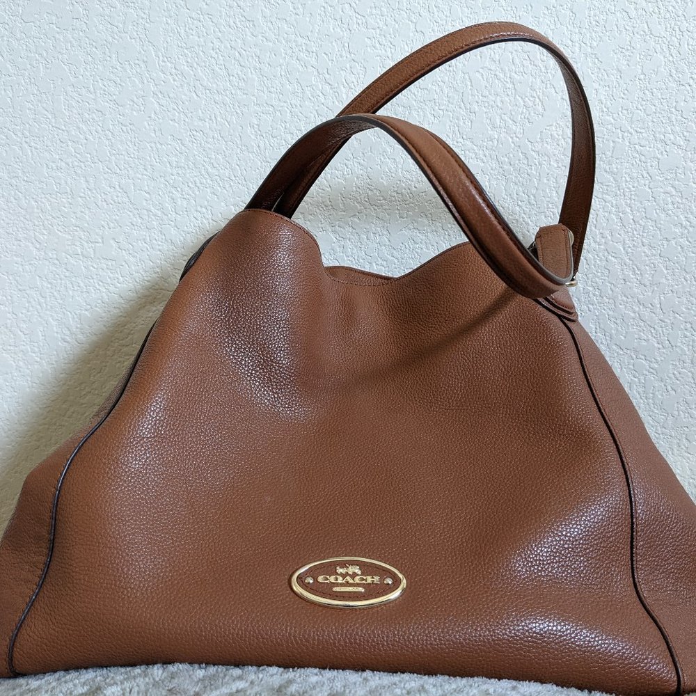 Coach Edie Shoulder Bag- Tan Leather